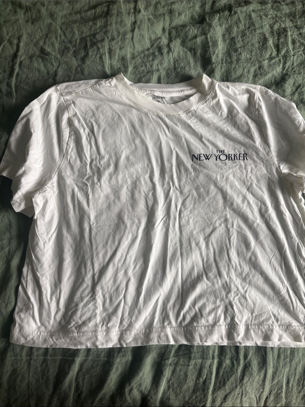 J. Crew x New Yorker White Crewneck Logo Tee